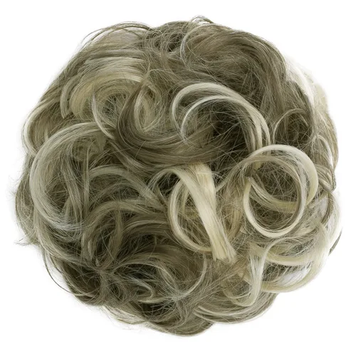 Vista 24 de CAISHA Postizo Grande Scrunchy Recogido Peinado Nupcial Rizado Moño Despeinado Marrón Chocolate Oscuro G2E