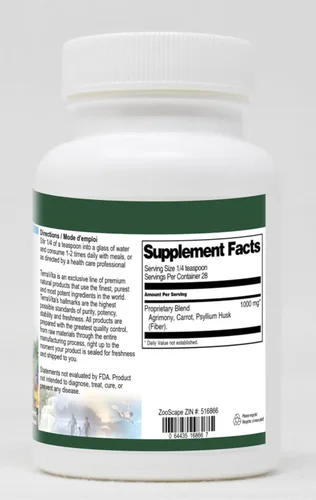 Vista 2 de Terravita Fórmula en polvo de cáscara de Agrimony, zanahoria y psyllium (1 oz, ZIN: 516866)
