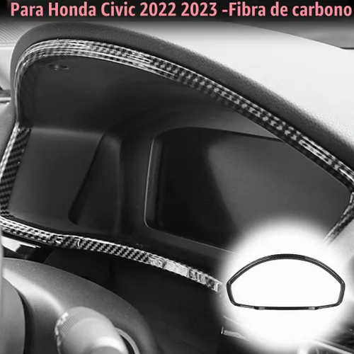 Vista 2 de MUXEE 11th Gen Civic Dash Board Instrument Panel Dial Dashboard Trim Cover Frame Trim for Honda Civic 2022 2023 2024 2025 2026 - ABS Carbon Fiber