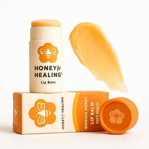 Vista 13 de Manuka Honey Lip Balm 15+ UMF – Fórmula ultrahidratante con cera de abejas, aceite de ricino y aceite de coco orgánico 12 horas de humedad Tubo