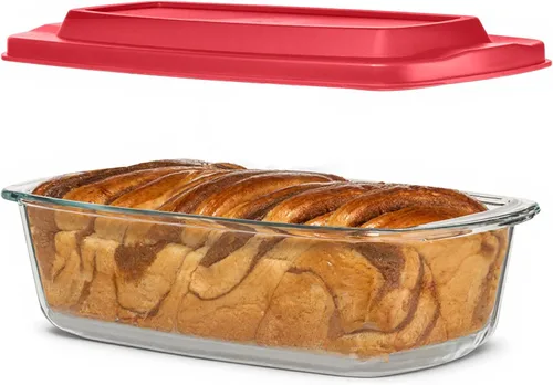 Vista 18 de Razab LARGE 7.6 Cups/1800 ML/1.9 Qt Glass Loaf Pan with Lids - Meatloaf Pan BPA free Airtight Lids Grip Handle Easy Carry, Microwave and Oven Safe