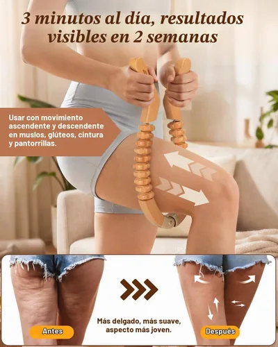 Vista 2 de ONUEMP - Masajeadores de lipedema para muslo, pantorrilla, cintura y glúteos Cellulite Massage Tool, Wood Therapy Massage Tools Maderoterapia Kit