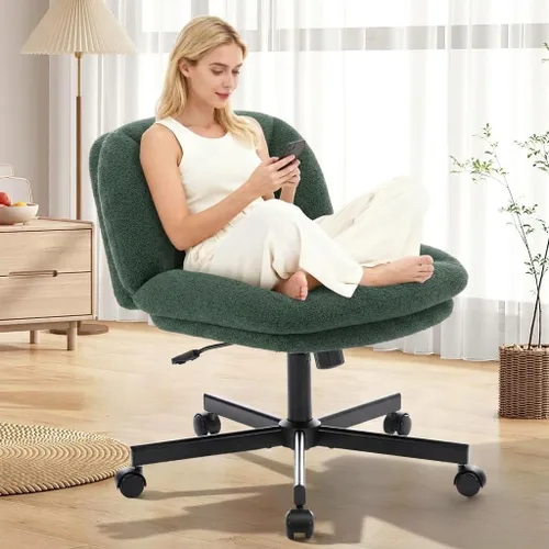 Vista 11 de Criss Cross - Silla de oficina con patas cruzadas con ruedas Beige