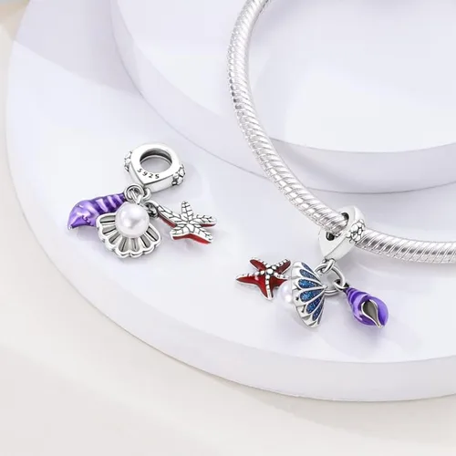 Vista 2 de CYCUFF Abalorios de plata de ley 925 adecuados para collares de dijes, pulseras, abalorios, joyería de regalo para mujer