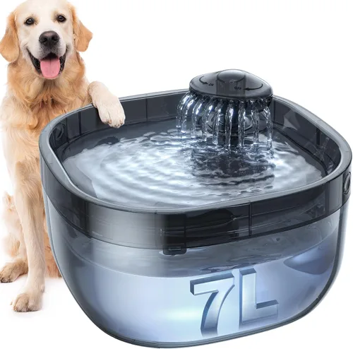 Vista 12 de Fuente de agua de 7L/1.8Gal para perros grandes, dispensador de tazón de agua para perros FEELNEEDY, fuente de agua para mascotas, dispensador