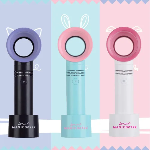 Vista 5 de Lyon Lash Portable USB Rechargeable Bladeless Mini Fan/Air Conditioning Blower/Handheld Cooling Dryer, Essential Eyelash Extension Supplies, Dries