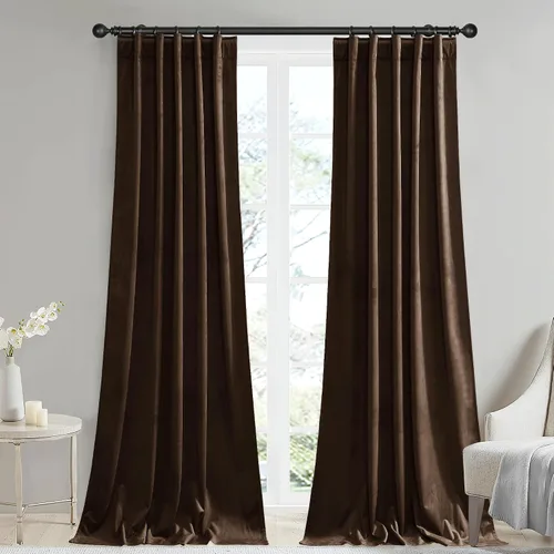 Vista 39 de StangH Cortinas 100% opacas, color beige, terciopelo suave y grueso, cortinas para ventana de dormitorio, forro blanco, cortinas con aislamiento