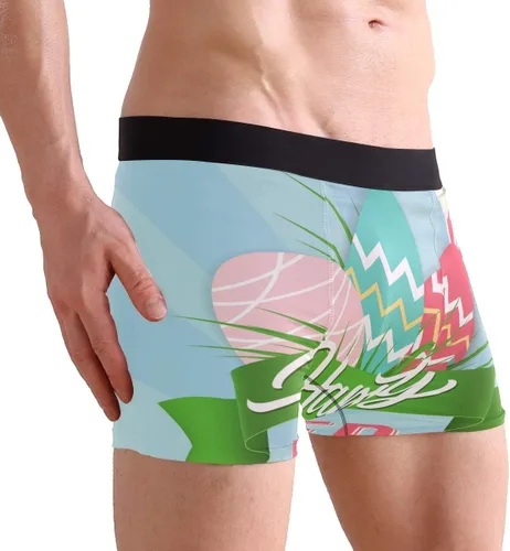 Vista 4 de Calzoncillos tipo bóxer para hombre, ropa interior de huevo, calzoncillos tipo bóxer suaves Pascua 01