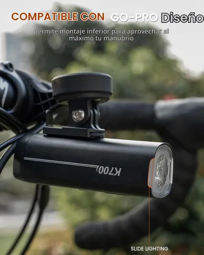 Vista 4 de RAVEMEN Luz de bicicleta LED K700 bajo luz de bicicleta montada con apagado