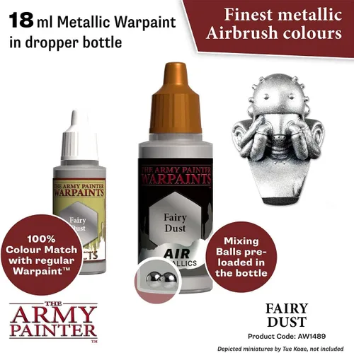 Vista 2 de The Army Painter Warpaint Air Metallics Fairy Dust - Pintura acrílica no tóxica a base de agua muy pigmentada para juegos de rol de mesa