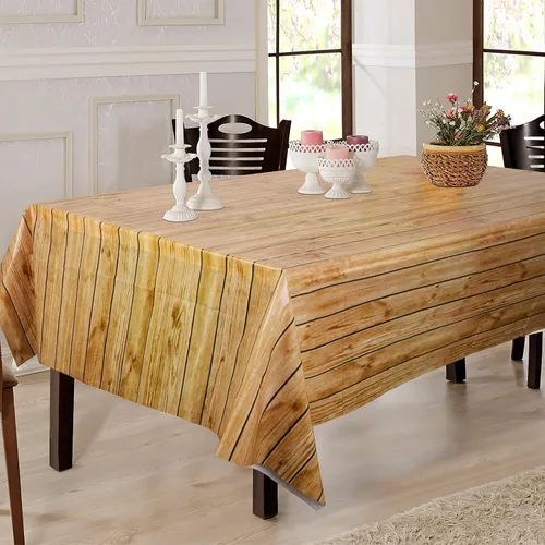 Vista 5 de PHOGARY Mantel rectangular con estampado de madera de grano de madera, 3 piezas, para decoración rústica, boda, baby shower, mantel rectangular