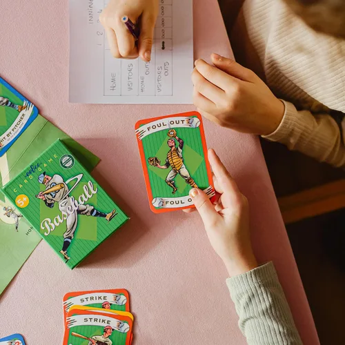 Vista 5 de eeBoo: Juego de cartas y juego de béisbol, 36 cartas de acción con campo plegable, desarrolla el pensamiento estratégico, para edades de 5 años