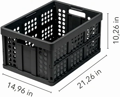 Vista 7 de Clax® caja caja plegable cesta 48 cuartos de galón (12 galones) negro