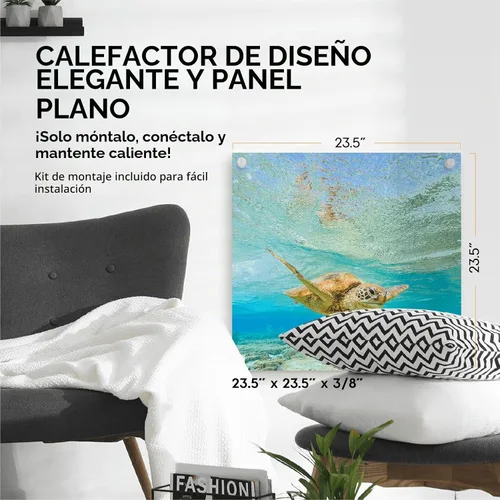 Vista 2 de EconoHome Panel de calentador de espacio para montaje en pared, con termostato, calentador de convección de 400 vatios, ideal para habitaciones