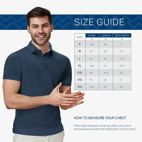 Vista 7 de Mio Marino - Polos de golf para hombre, ajuste seco, tela transpirable ultrafina