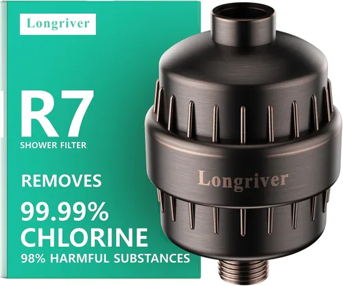 Vista 20 de Filtro de ducha R7 de alta capacidad, filtro de agua de ducha para agua dura, elimina 99.99% del cloro, metales pesados, suavizante de agua