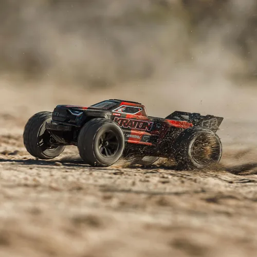 Vista 4 de ARRMA 1/16 Mini Kraton 3S DSC 4X4 RTR Brushless RC Speed Truck, Negro/Rojo