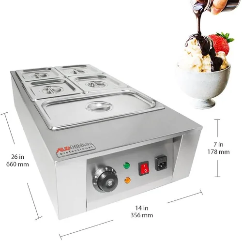 Vista 2 de ALDKitchen Máquina de fusión de chocolate Acero inoxidable Fondue de chocolate (5 tanques)