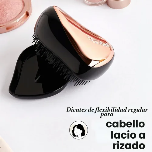 Vista 3 de Tangle Teezer Cepillo desenredante compacto para peinar, oro rosa, negro, 0.04 oz