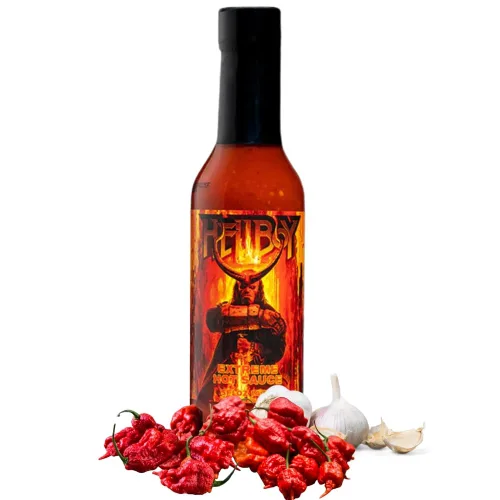 Vista 12 de Hellfire Hot Sauce Paquete de regalo: paquete variado de salsa picante gourmet con 4 sabores aterradores para fiestas o regalos