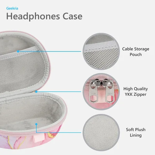 Vista 2 de Geekria NOVA - Funda para auriculares compatible con Beats Solo 4/3/2, Solo Pro, bolsa de transporte de repuesto rígida de viaje con almacenamiento
