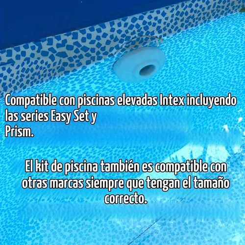 Vista 5 de Kit de conector de chorro de agua para colador de entrada de piscina, compatible con piezas de repuesto Intex sobre el suelo, incluye boquilla