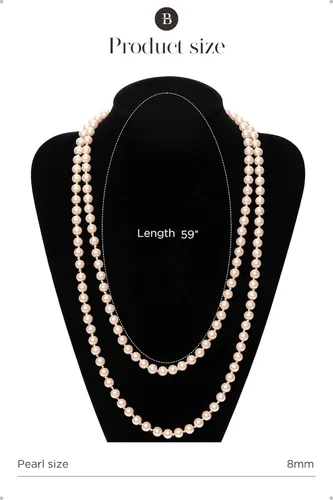 Vista 57 de BABEYOND - Collar de perlas sintéticas estilo art deco de la década de 1920, collar de perlas largas para fiesta de disfraces de estilo Gatsby