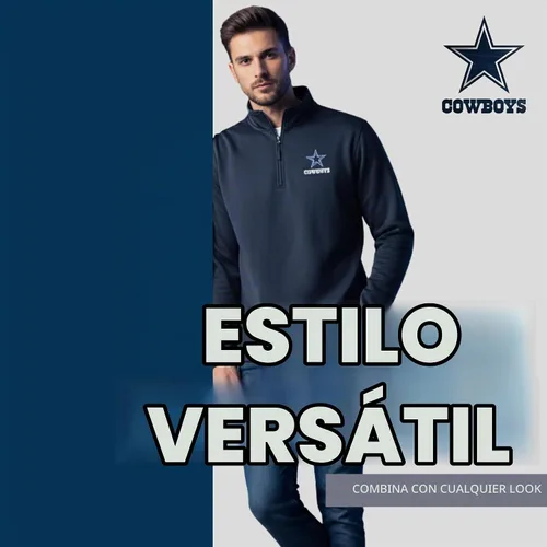 Vista 7 de Dunbrooke NFL mens All Star Tech Fleece 1/4 Zip Azul marino