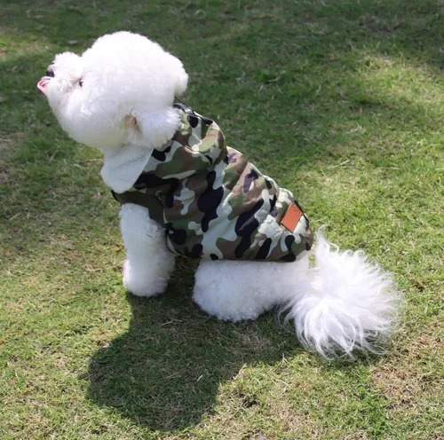 Vista 8 de vecomfy - Sudadera con capucha para perro, forro polar y algodón, extra cálida, para invierno, chaqueta para perro pequeño, abrigos con capucha