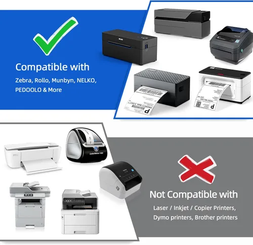 Vista 3 de Etiquetas térmicas de código de barras/SKU de 2 x 1 pulgada, 12 rollos - 1300/rollo, núcleo de 1 pulgada Fit for Rollo/Zebra Label Printers