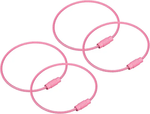Vista 13 de uxcell Llaveros de cable, llaveros de alambre para cordones, llaveros