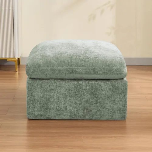Vista 65 de WUTUTUEE Otomana Cloud de 33.5 pulgadas para sofá modular, cómodo reposapiés tapizado de felpilla con espuma viscoelástica, embalaje totalmente
