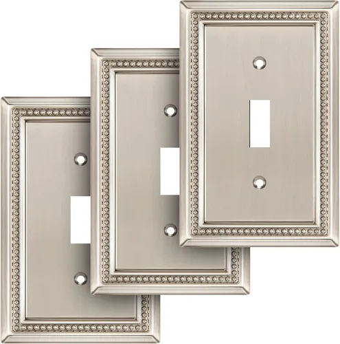 Vista 130 de Henne Bery Sunken Pearls Placa de Pared Decorativa de Servicio Pesado Placa de Interruptor Cubierta de Tomacorriente