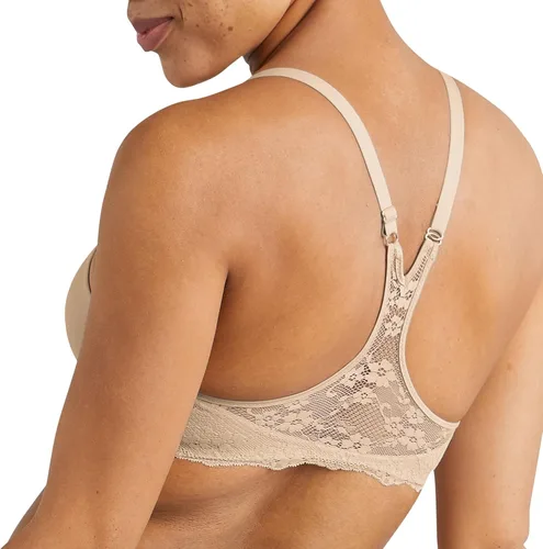 Vista 3 de Maidenform Brasier de espalda cruzada para mujer con moldeo y soporte, sujetadores con aros de ajuste único para mujer, ligeramente forrado, cierre