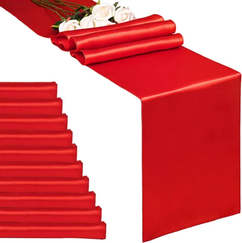 Vista 16 de Paquete de 20 caminos de mesa dorados de satén de 12 x 108 pulgadas de largo para bodas, decoraciones para fiestas de cumpleaños, banquetes