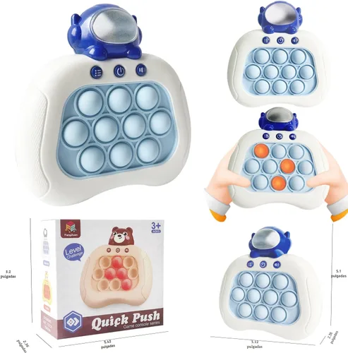 Vista 5 de Intoypad Pop The Target! Máquina de juego de mano de empuje de velocidad: un divertido juego multijugador para la familia. Juguete sensorial Fidget