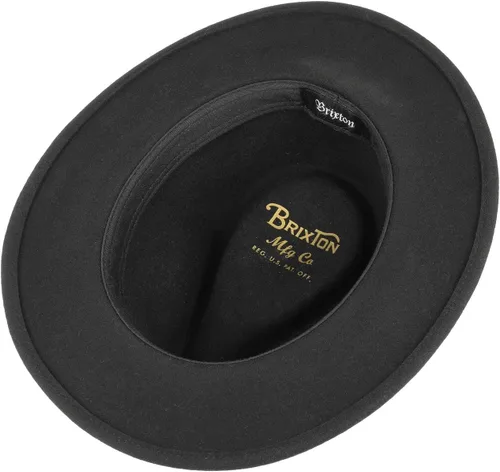 Vista 5 de Brixton Messer - Sombrero de fieltro de borde medio para hombre Negro