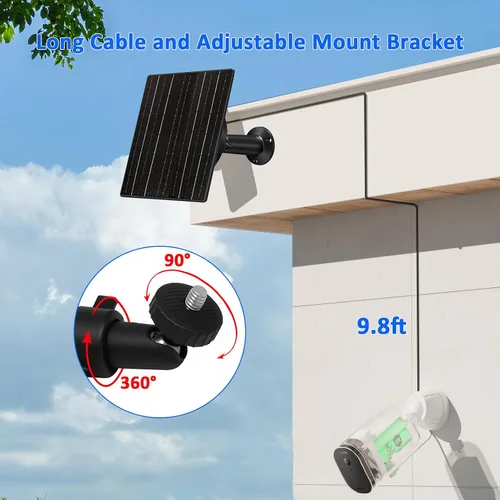 Vista 5 de Zivif Panel solar de 10 W para cámara de seguridad de 5 V/12 V y cámaras de sendero, cargador solar con CC 5.5 × 0.083 in, 4.0 × 0.067 in y 3.5 ×