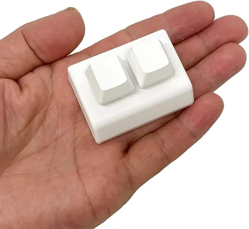 Vista 6 de Mini teclado USB de 2 teclas, teclado mecánico para juegos con una sola mano para Windows Mac, OSU HID programación Macro, teclas macro RGB