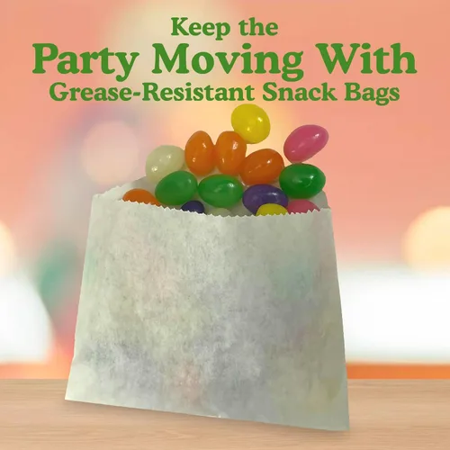 Vista 5 de Regency Wraps Bolsas de papas fritas resistentes a la grasa, bolsas de aperitivos, paquete de 50 Disposable Food Serving Pouches For Individual