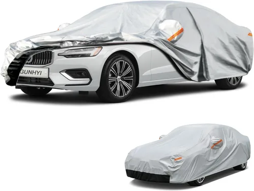 Vista 61 de GUNHYI - Funda de automóvil de 6 capas para Tesla Model 3 (2017-2025), impermeable para todo tipo de clima, protección UV contra la nieve, el sol