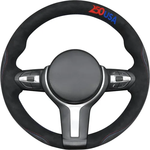 Vista 34 de MEWANT - Funda para volante de automóvil cosida a mano de Athsuede para BMW F87 M2 F80 M3 F82 M4 M5 F12 F13 M6 F85 X2 X5 M F86 X6 M F33 F30 M