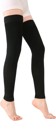 Vista 7 de TOFLY® Medias de compresión altas hasta el muslo sin pies para mujeres y hombres, 1 par, opaco, manguera de soporte de 15-20 mmHg de compresión