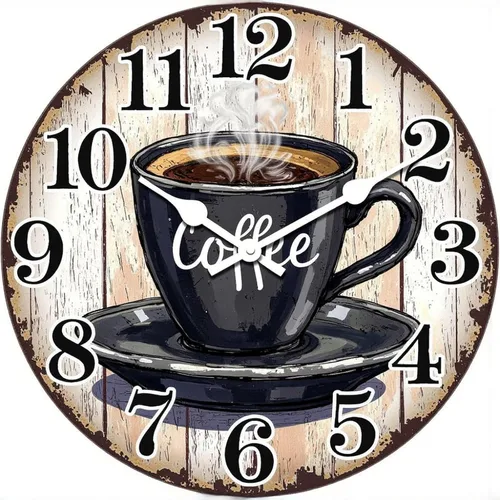 Vista 23 de Farmhouse Silent Wooden Wall Clock Non-Ticking Battery Operated 10" Retro Rustic Arabic Numerals Colorful Decorative Small Wall Clocks for Living