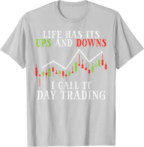 Vista 43 de Life Ups And Downs Day Trading Crypto Stock Market Trader T-Shirt, Negro