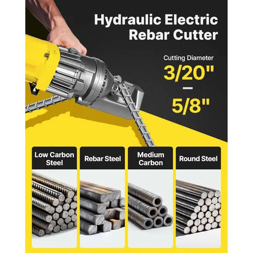 Vista 2 de Happybuy Cortador de barras de refuerzo hidráulico eléctrico 900W RC-16 110V - Portátil, corta barras de refuerzo de 0.157-0.630 in en 3 segundos