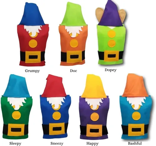 Vista 5 de Sneezy - Conjunto de disfraz de enano (blanco nieve y los siete enanitos) Tallas para bebés, niños pequeños, adolescentes y adultos
