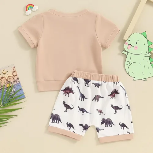 Vista 7 de Twopumpkin Verano Niño Niño Ropa de Bebé Camisetas de Manga Corta Top Y Pantalones Cortos Infantil Traje Neutral 6 9 12 18 24 Meses 2t