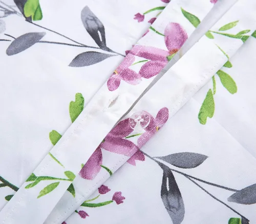 Vista 5 de Eikei Windflower Bedding Bloomfield - Juego de funda de edredón floral de 3 piezas de algodón botánico con naturaleza, vides, ramas, pájaros, Blanco