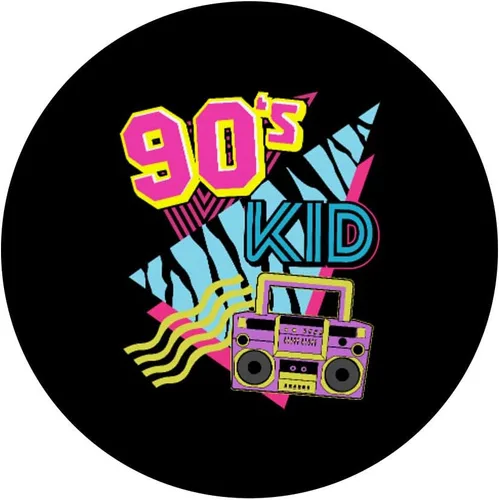 Vista 3 de 90's Kid Boombox 1990s Nostalgia 80s Baby Retro Party Design PopSockets PopGrip: agarre intercambiable para teléfonos y tabletas